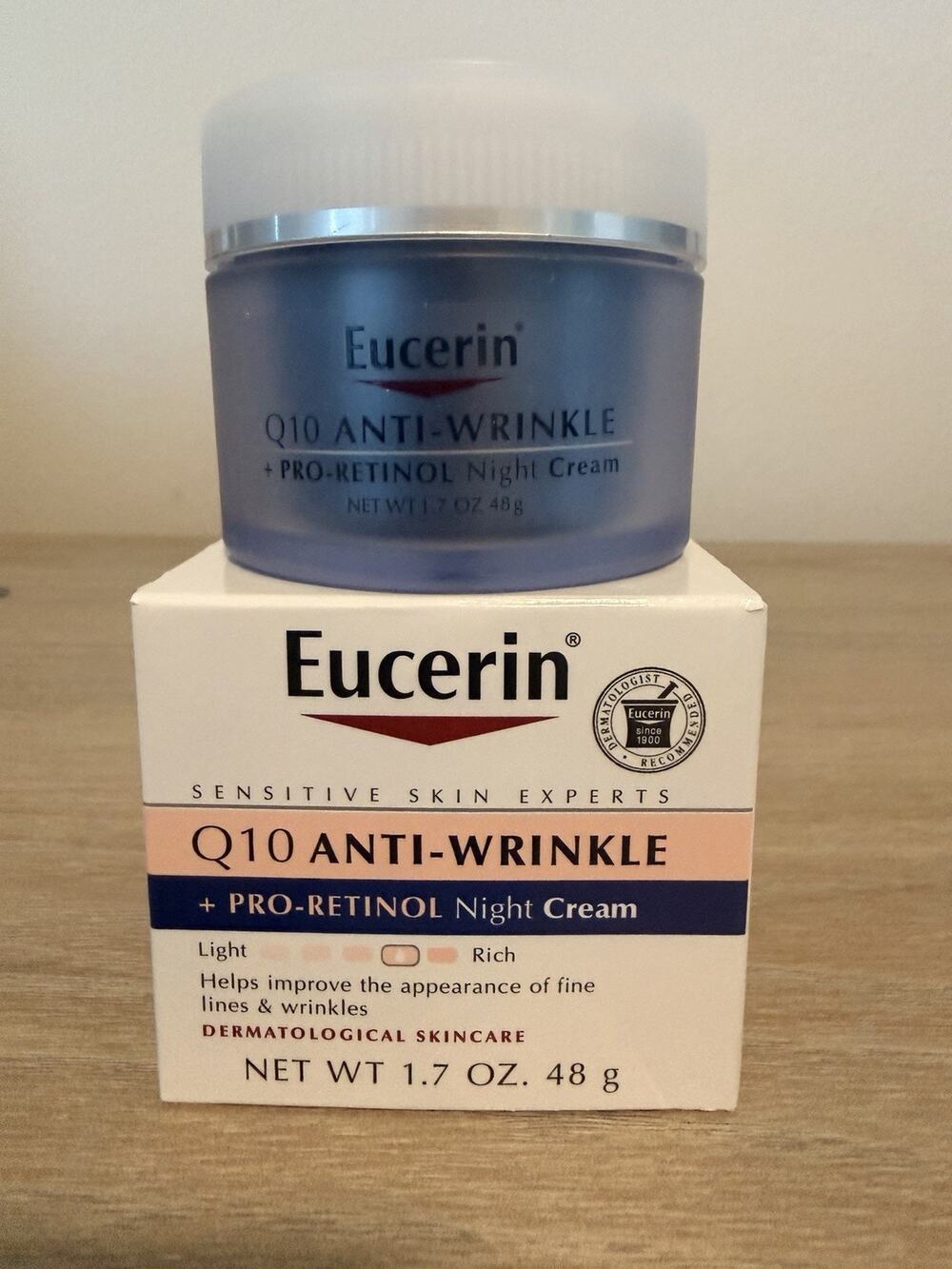 Eucerin Q10 Anti Wrinkle Pro Retinol Night Cream 1.7oz NEW Sealed
